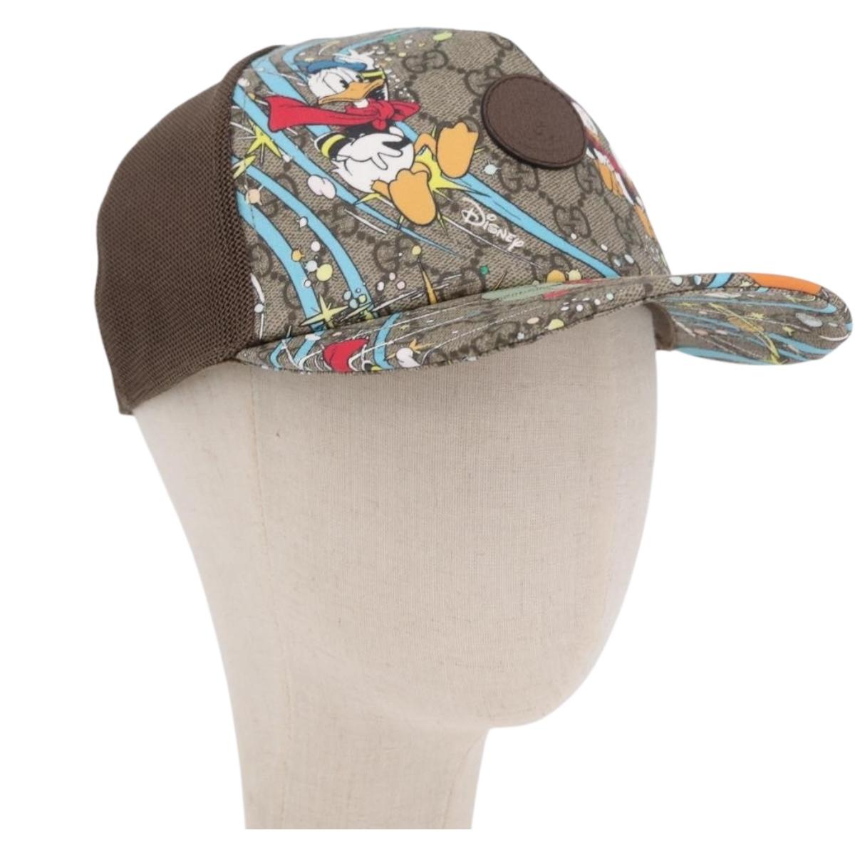 GUCCI GG Supreme GUCCIxDisney Cap PVC L Beige 648843 Auth 206396M