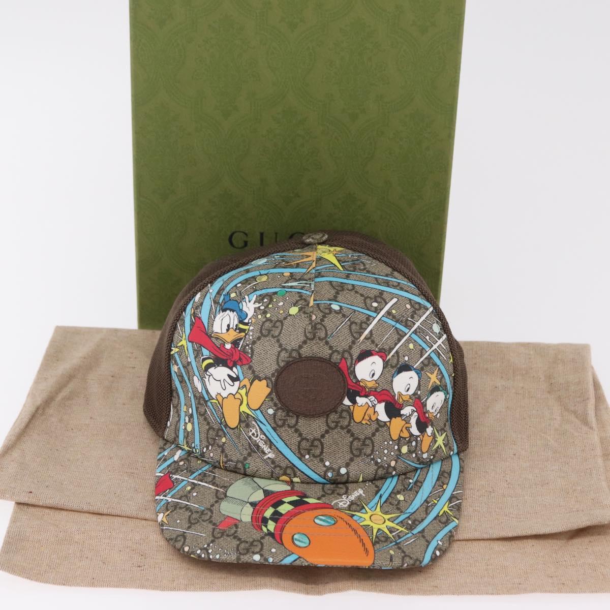GUCCI GG Supreme GUCCIxDisney Cap PVC L Beige 648843 Auth 206396M