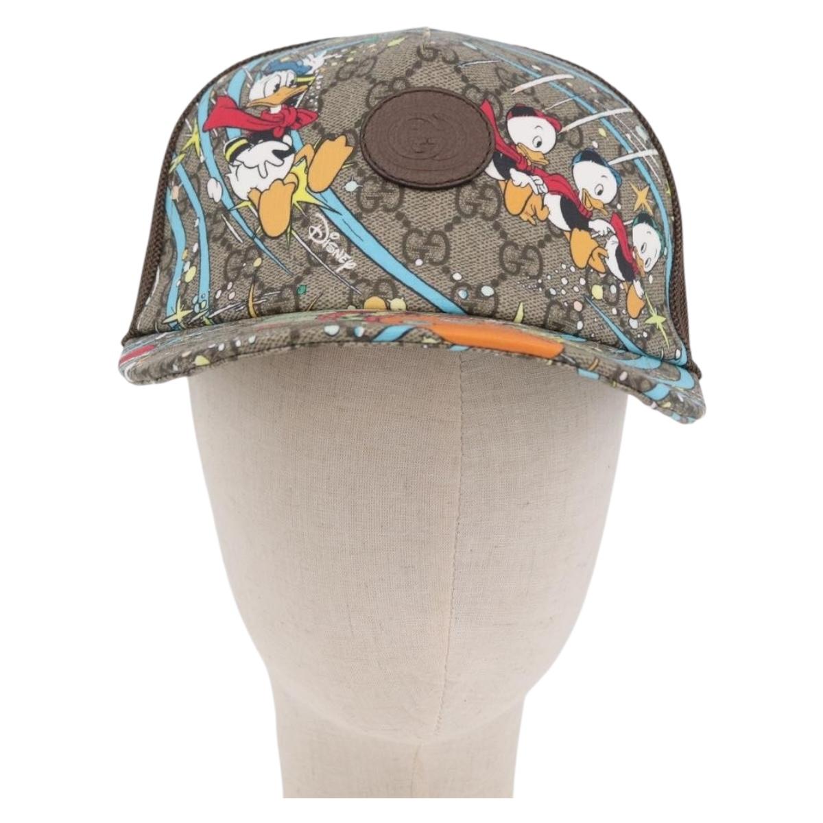 GUCCI GG Supreme GUCCIxDisney Cap PVC L Beige 648843 Auth 206396M