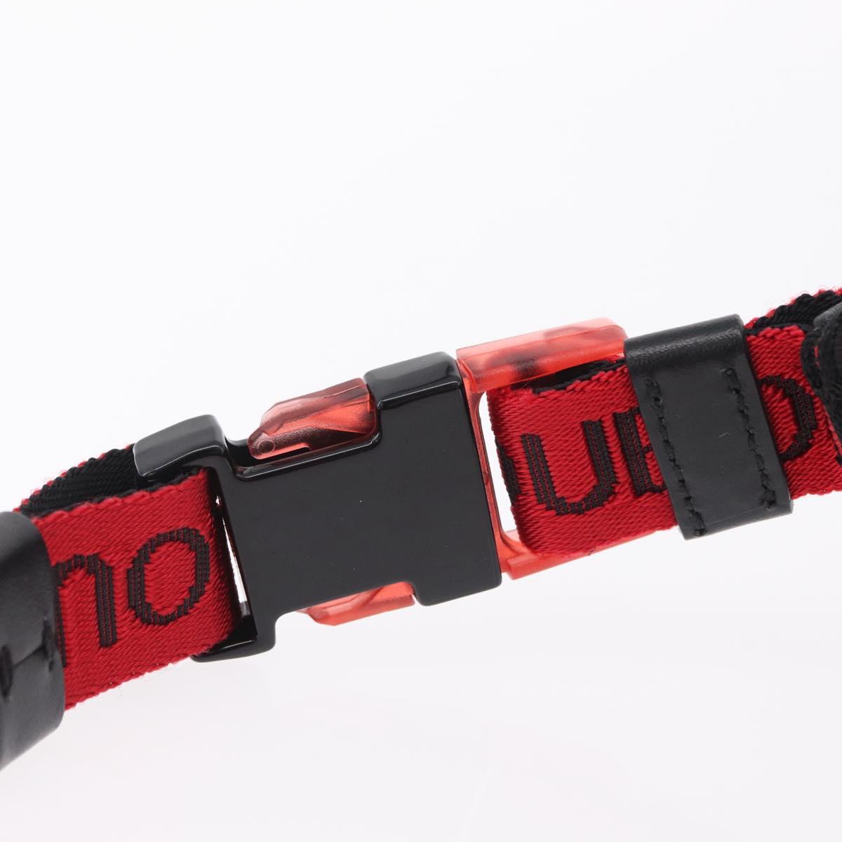 Christian Louboutin Waist bag Canvas Black Silver Auth 206397M