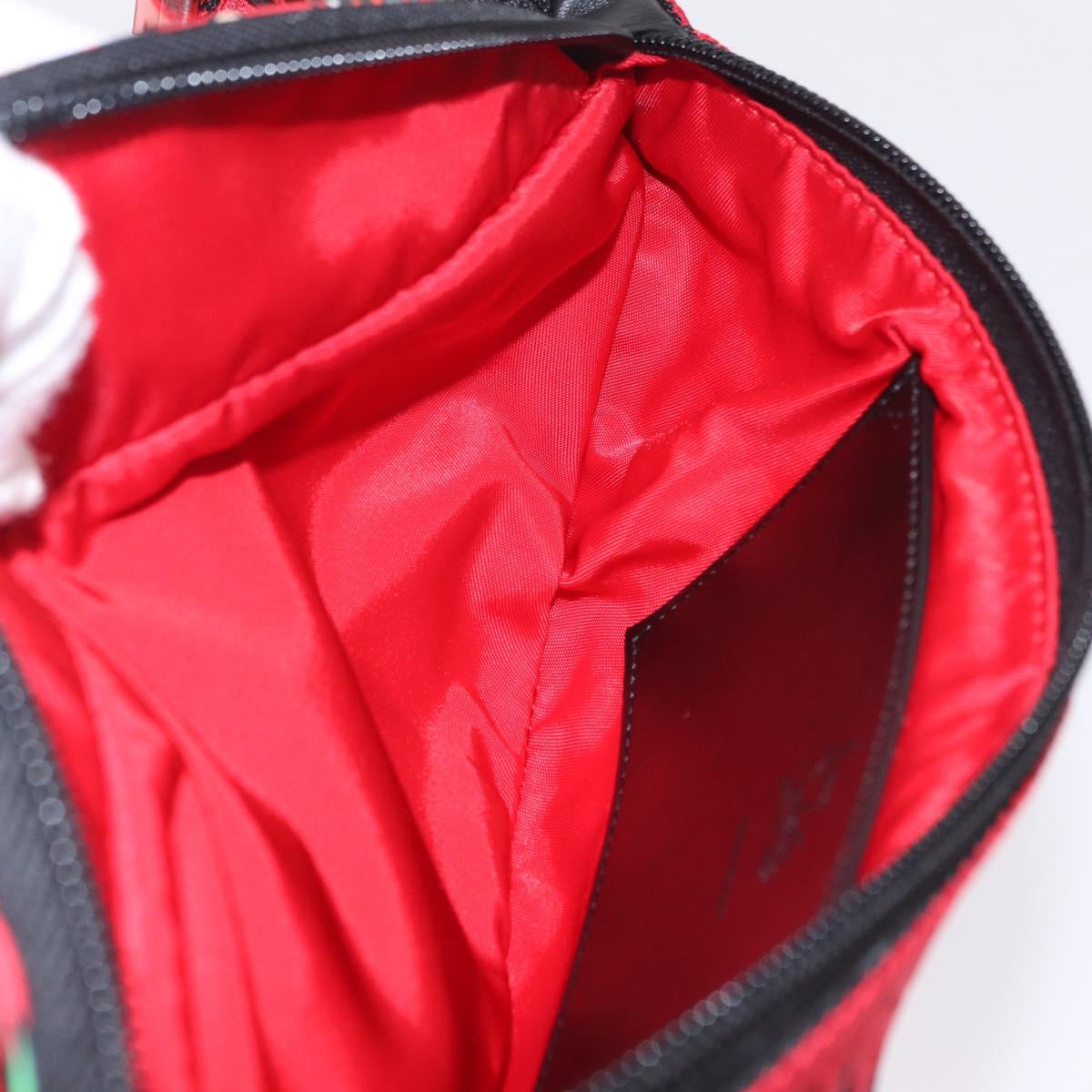 Christian Louboutin Waist bag Canvas Black Silver Auth 206397M