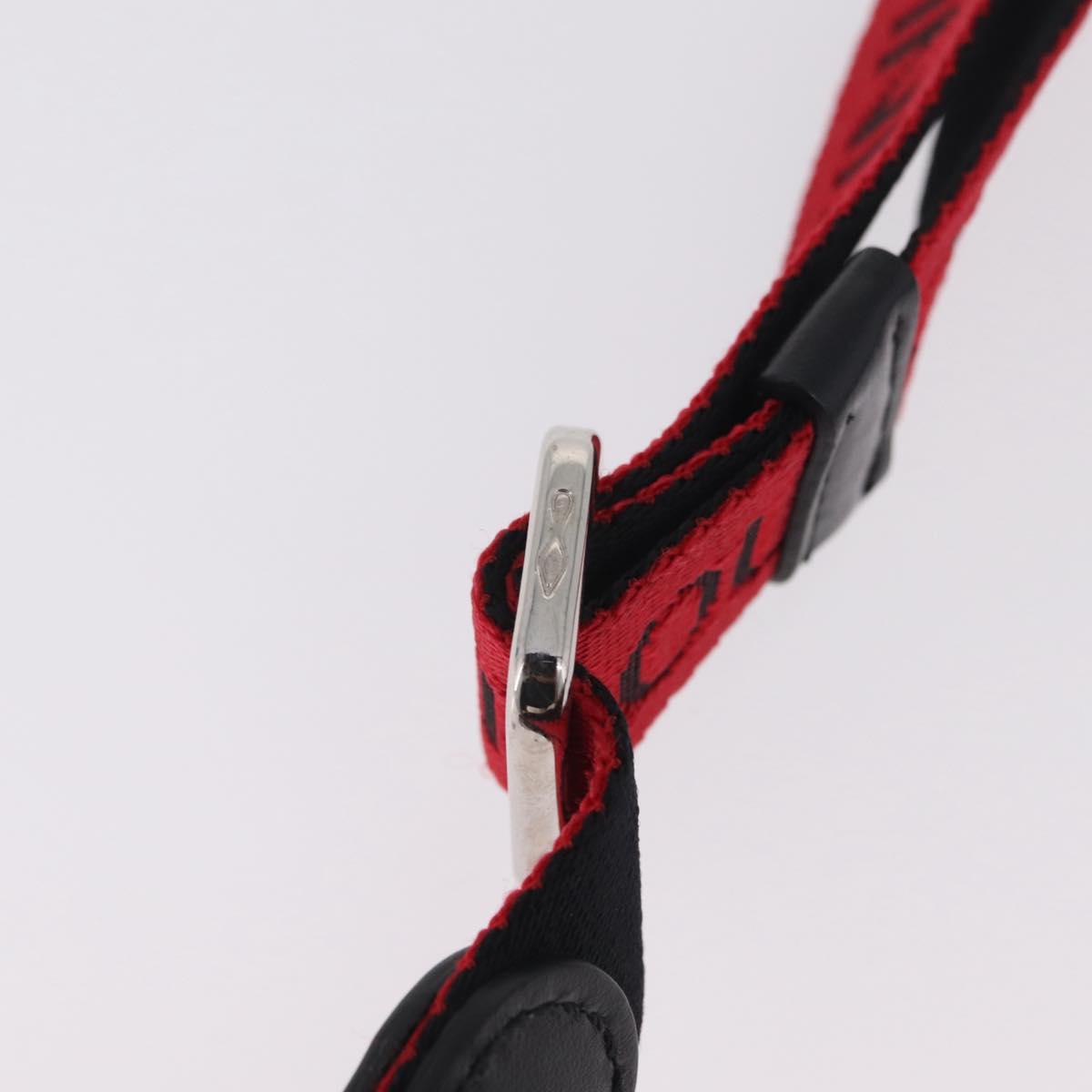 Christian Louboutin Waist bag Canvas Black Silver Auth 206397M