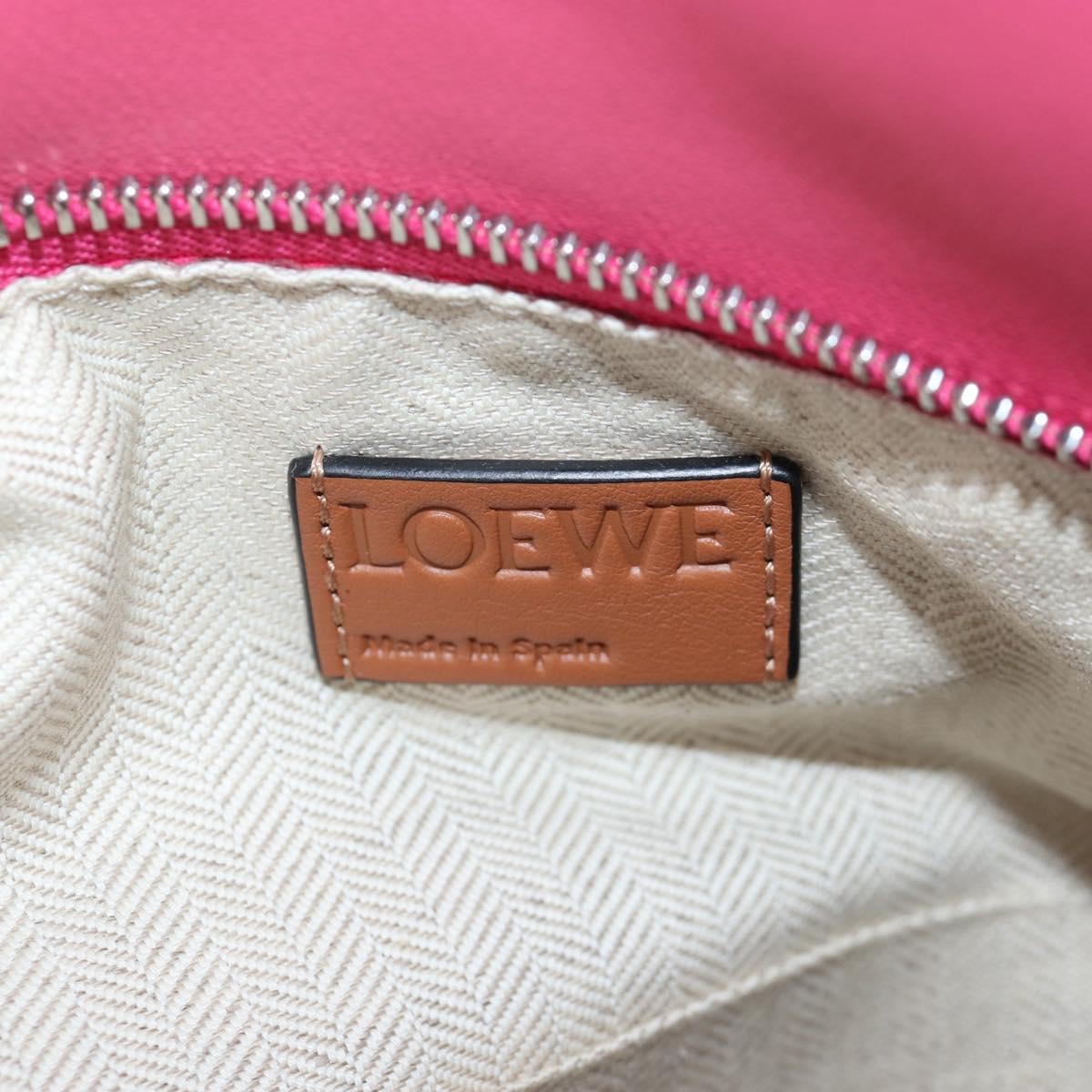 LOEWE Puzzle Bag Small Hand Bag Leather 2way Multicolor Silver Auth 206398SAM