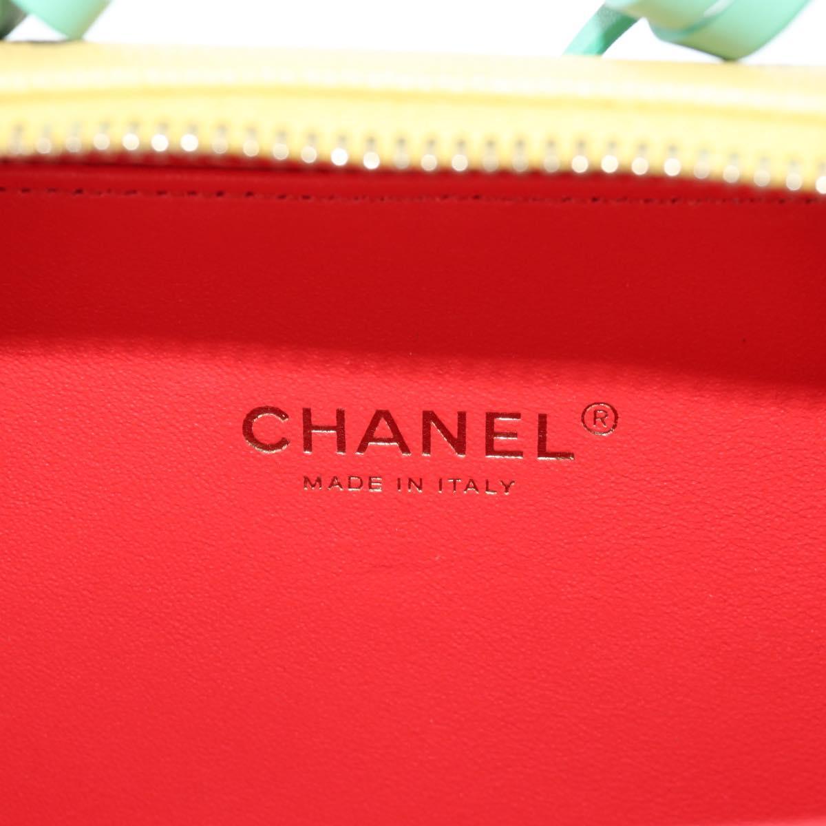 CHANEL CC Filigree Vanity Chain Bag Caviar Skin Multicolor Gold CC Auth 206403SM
