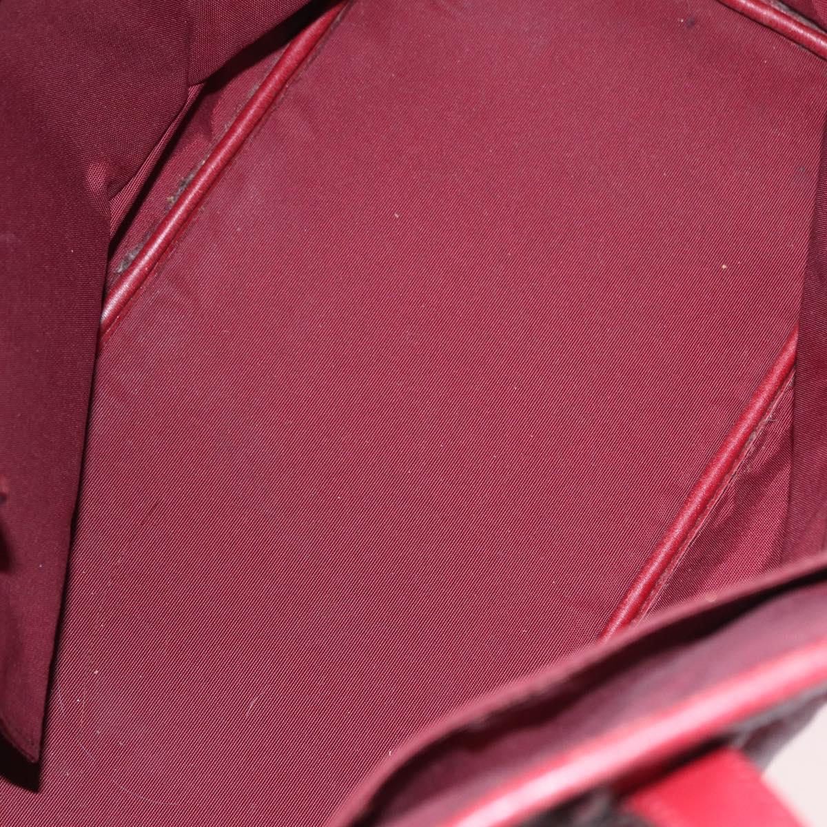 Christian Dior Canage Tote Bag Coated Canvas Red Silver Auth 206412