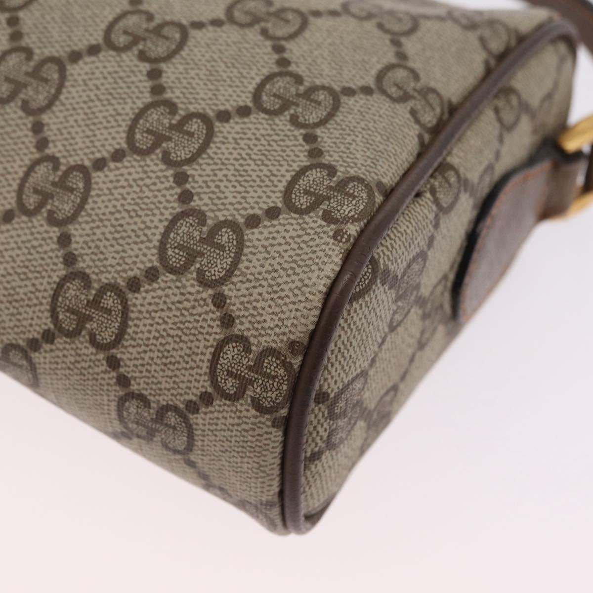 GUCCI GG Supreme Web Sherry Line Bag PVC Beige Gold 89 02 018 Auth 206417