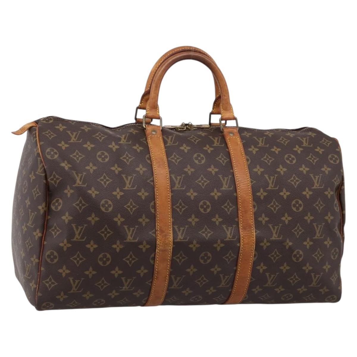 LOUIS VUITTON Monogram Keepall 50 Boston Bag M41426 LV Auth 206421