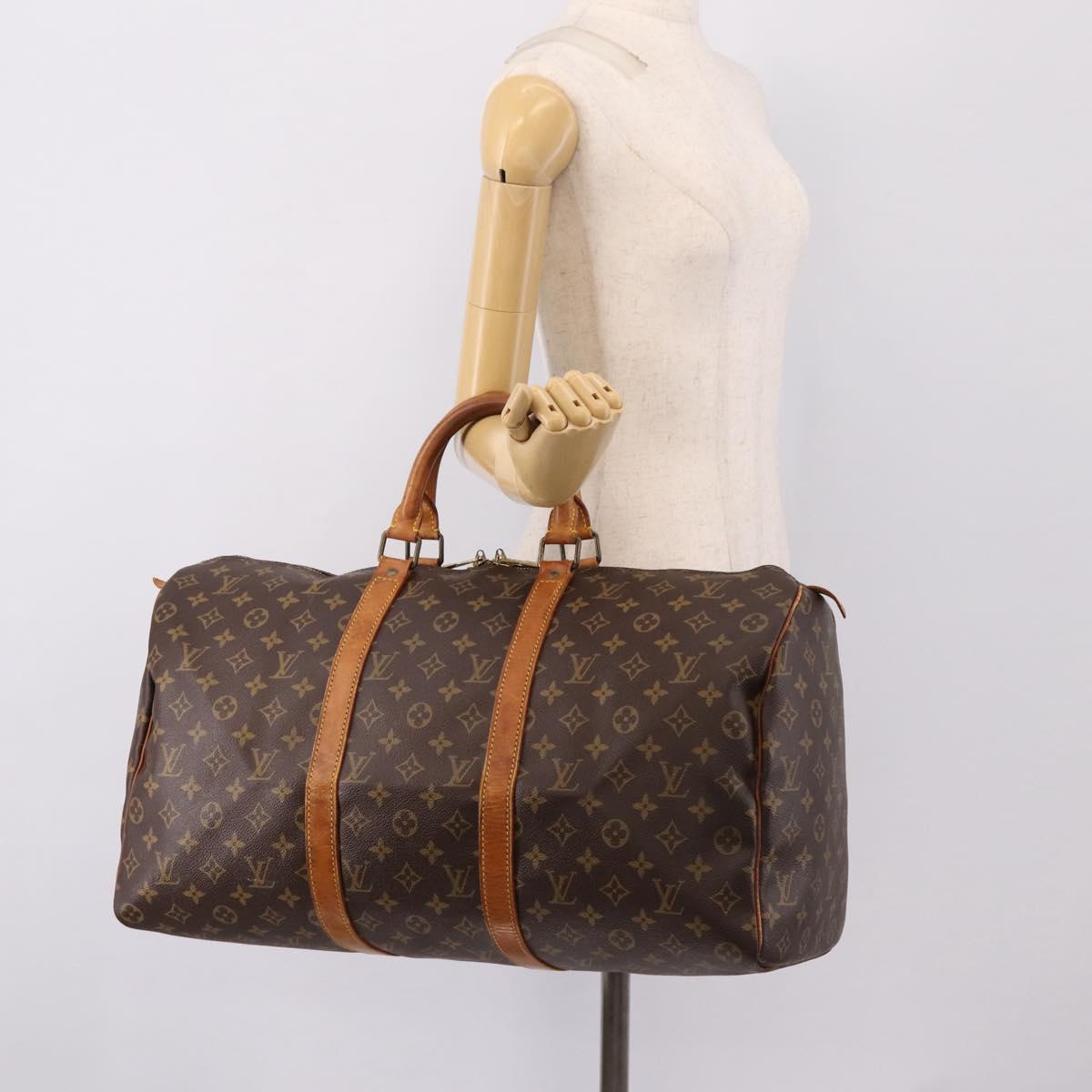 LOUIS VUITTON Monogram Keepall 50 Boston Bag M41426 LV Auth 206421