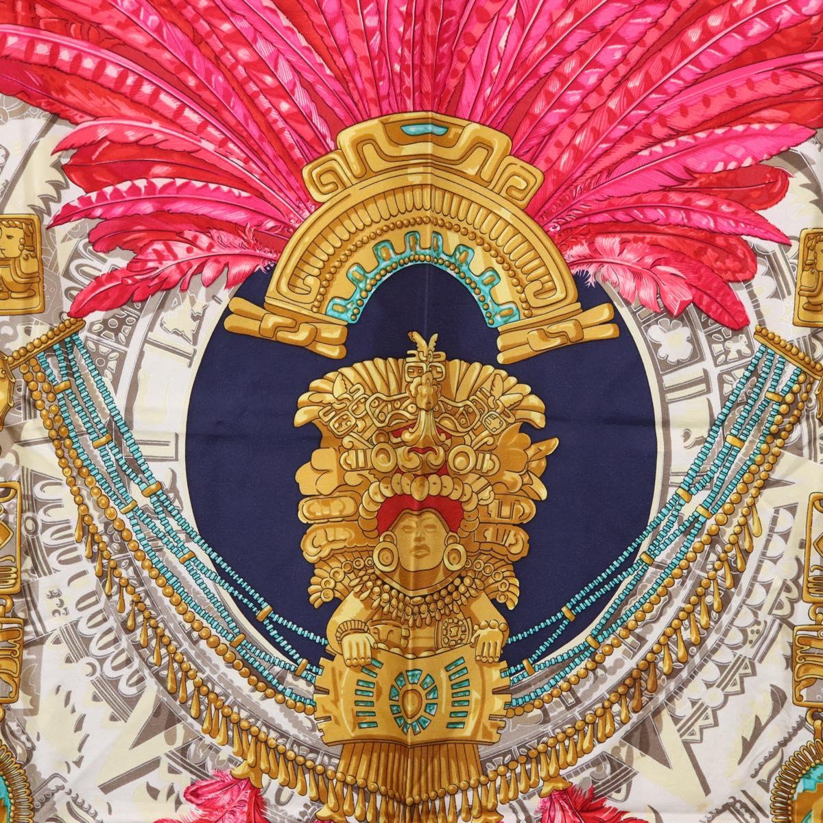 HERMES Carre 90 Scarf ”Mexico” Silk Navy Auth 206428