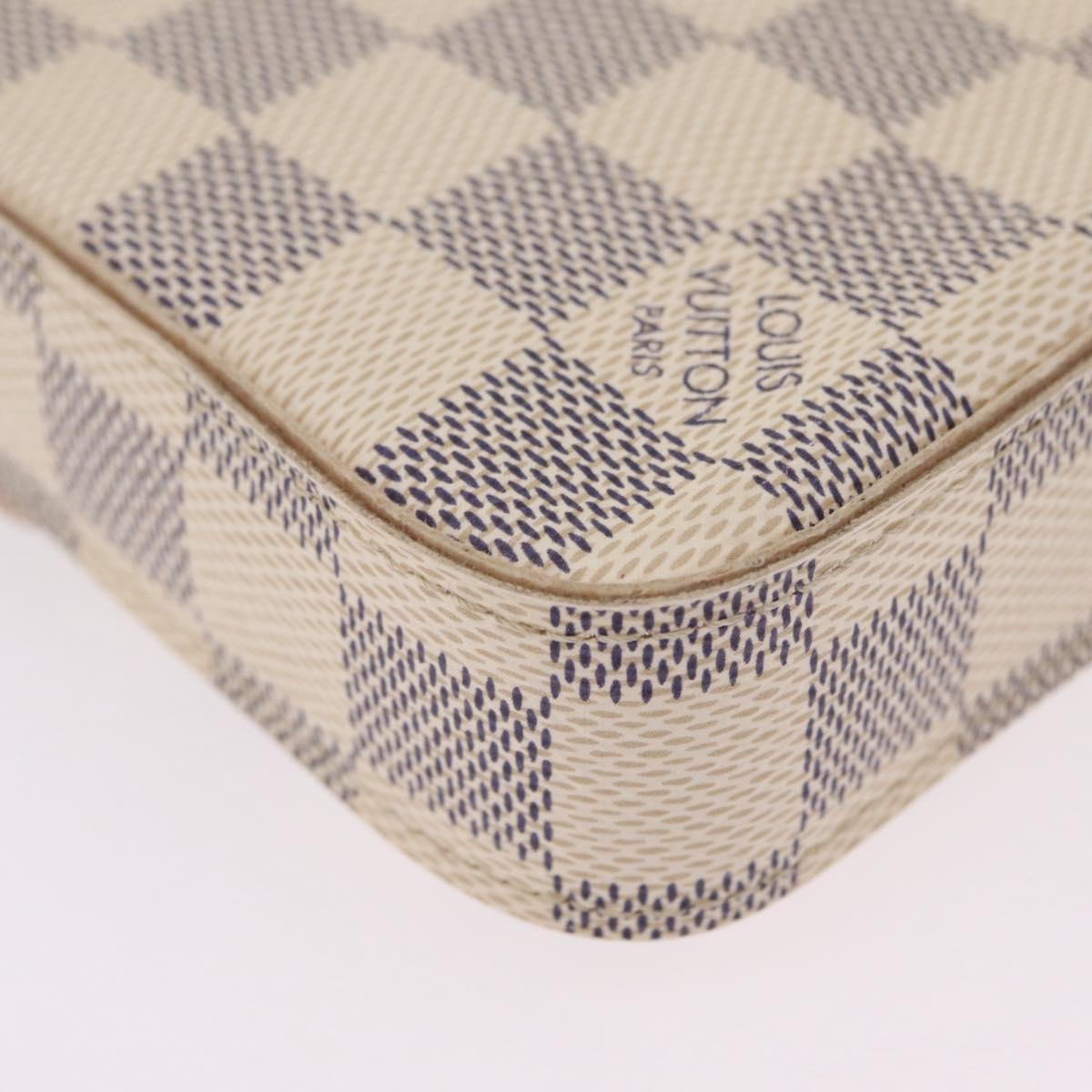 LOUIS VUITTON Damier Azur Pochette Felicie Chain Wallet N63106 LV Auth 206438V