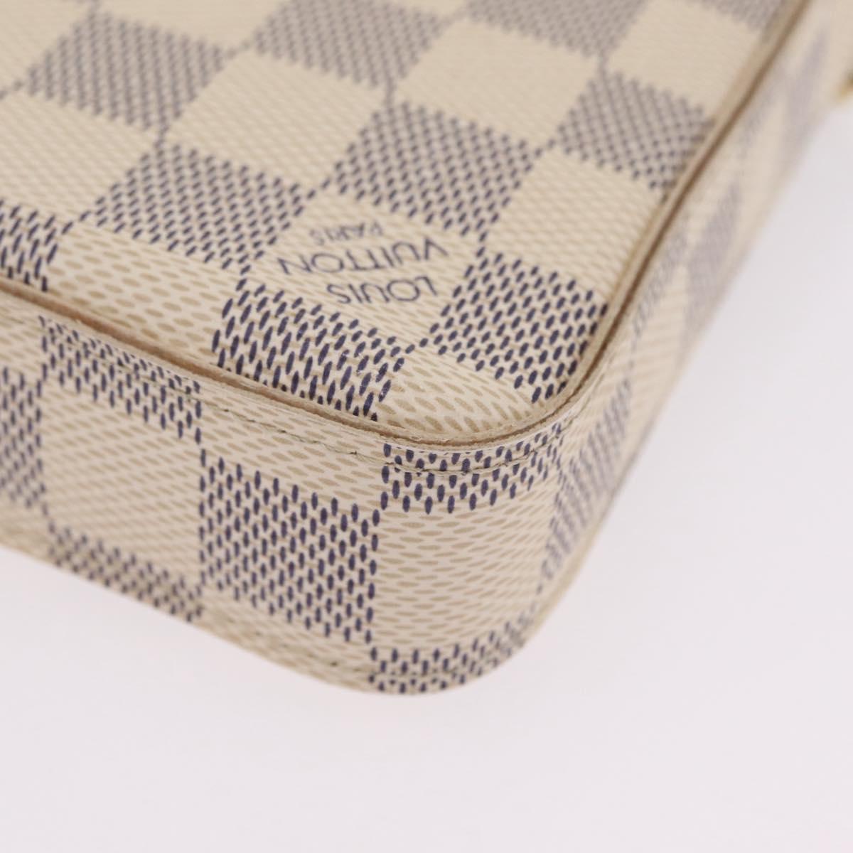 LOUIS VUITTON Damier Azur Pochette Felicie Chain Wallet N63106 LV Auth 206438V