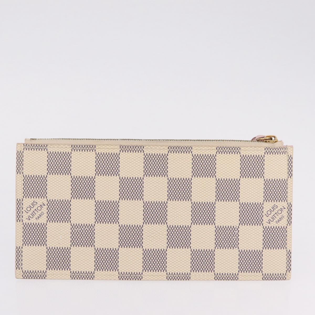 LOUIS VUITTON Damier Azur Pochette Felicie Chain Wallet N63106 LV Auth 206438V
