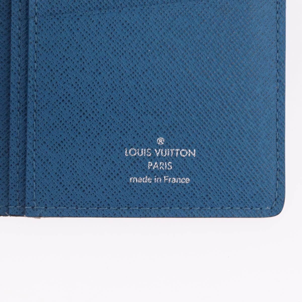 LOUIS VUITTON Taiga Brazza Portefeuille Long Wallet Blue M32815 LV Auth 206439A