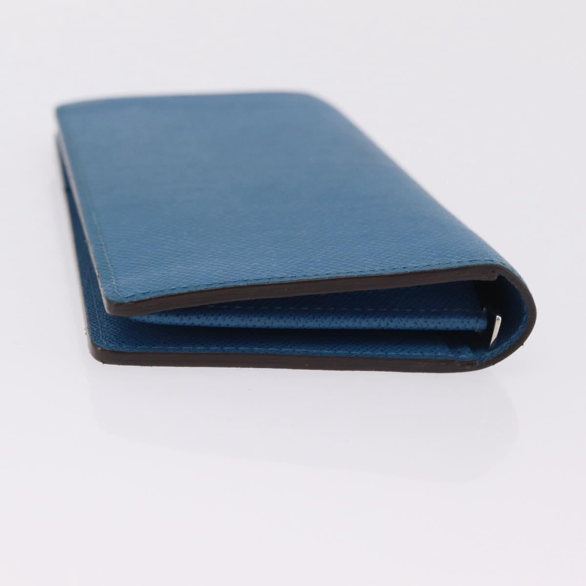 LOUIS VUITTON Taiga Brazza Portefeuille Long Wallet Blue M32815 LV Auth 206439A