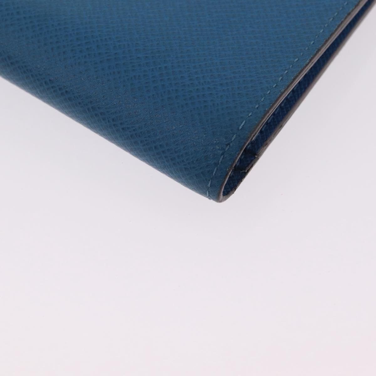 LOUIS VUITTON Taiga Brazza Portefeuille Long Wallet Blue M32815 LV Auth 206439A
