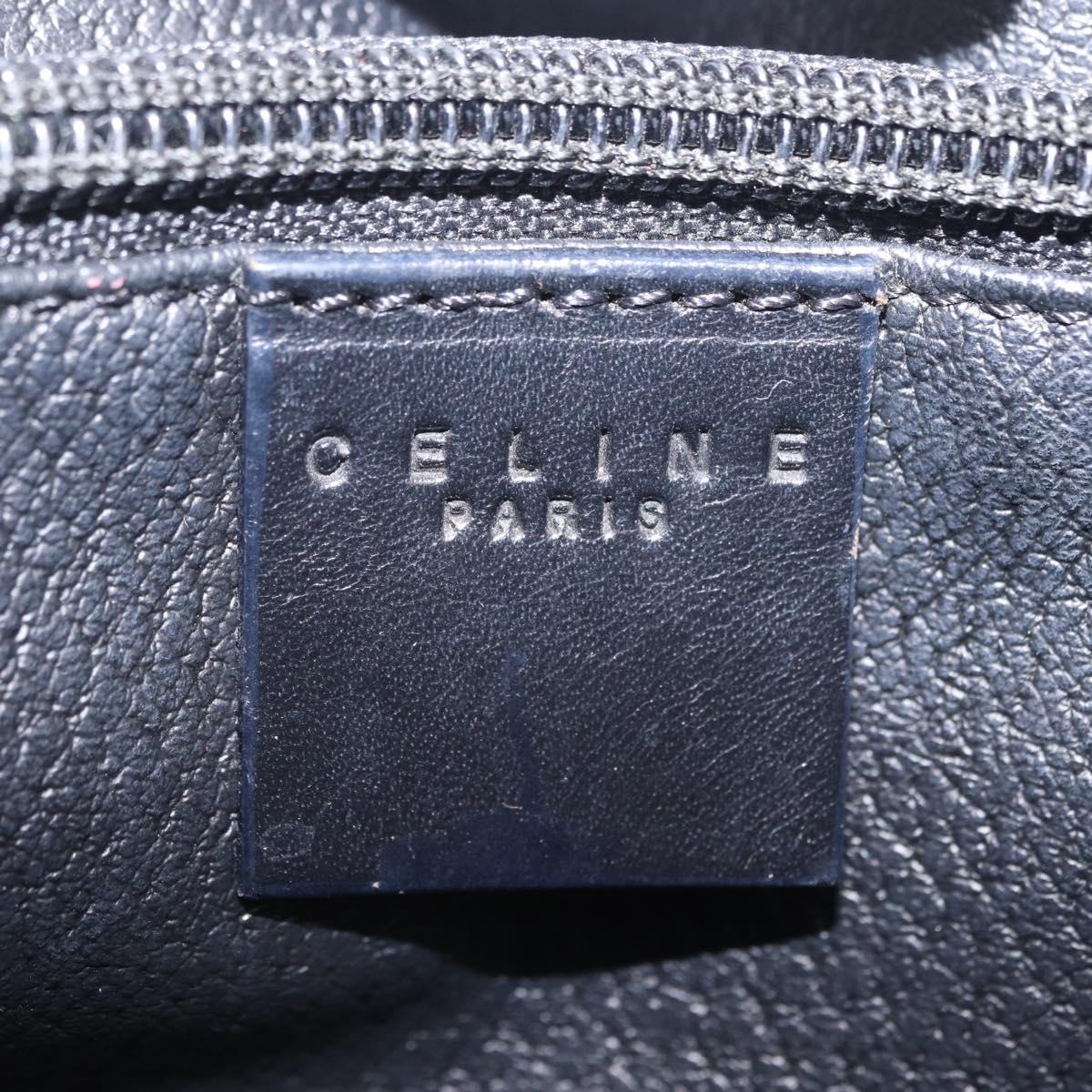 CELINE Macadam Canvas Tote Bag PVC Leather Black Gold Auth 206450
