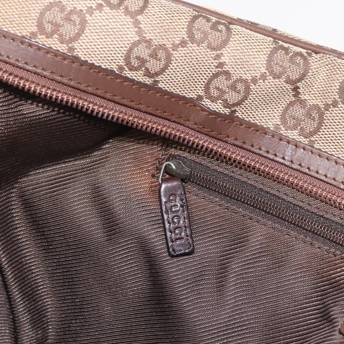 GUCCI GG Canvas Shoulder Bag Beige Silver 90477 Auth 206451