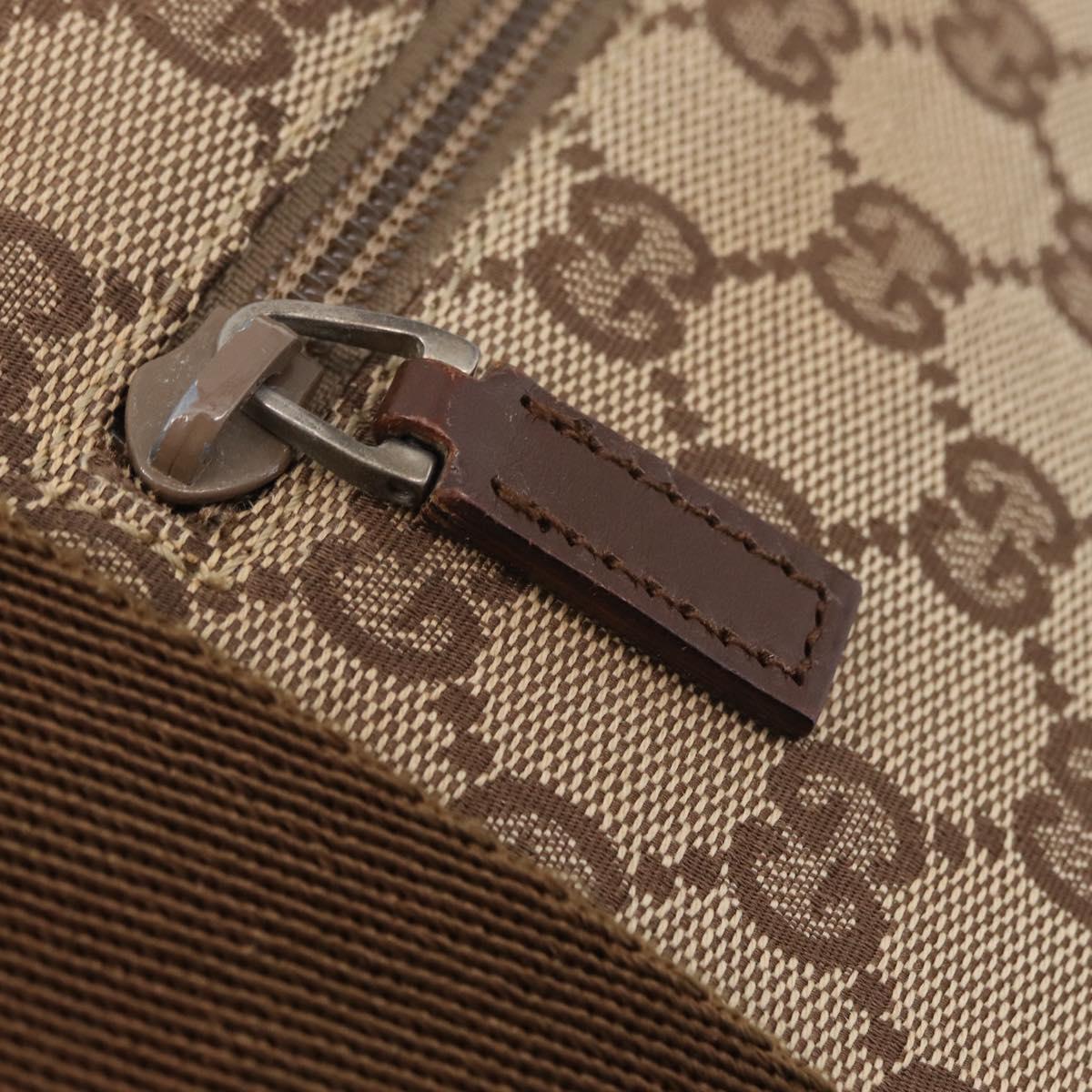 GUCCI GG Canvas Shoulder Bag Beige Silver 90477 Auth 206451