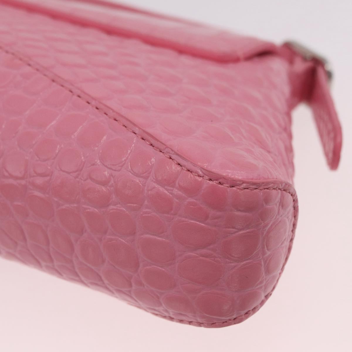 Balenciaga Croco Embossed XX Small Flap Bag Bag Leather Pink 695645 Auth 206457M