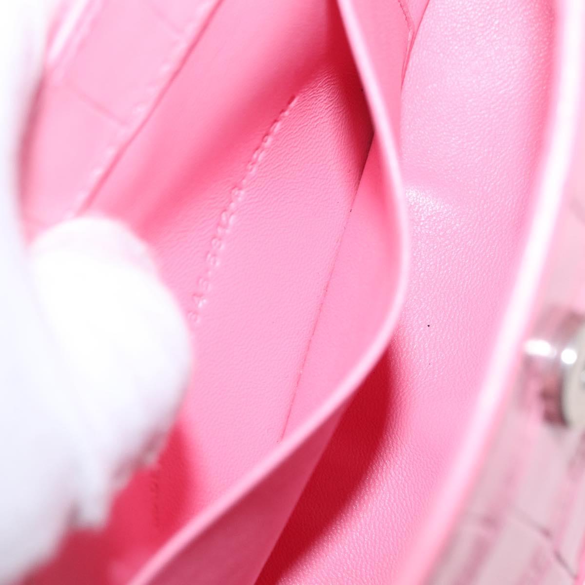 Balenciaga Croco Embossed XX Small Flap Bag Bag Leather Pink 695645 Auth 206457M