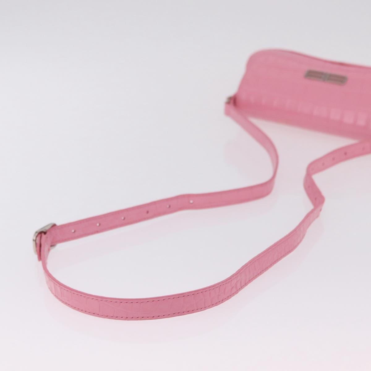 Balenciaga Croco Embossed XX Small Flap Bag Bag Leather Pink 695645 Auth 206457M