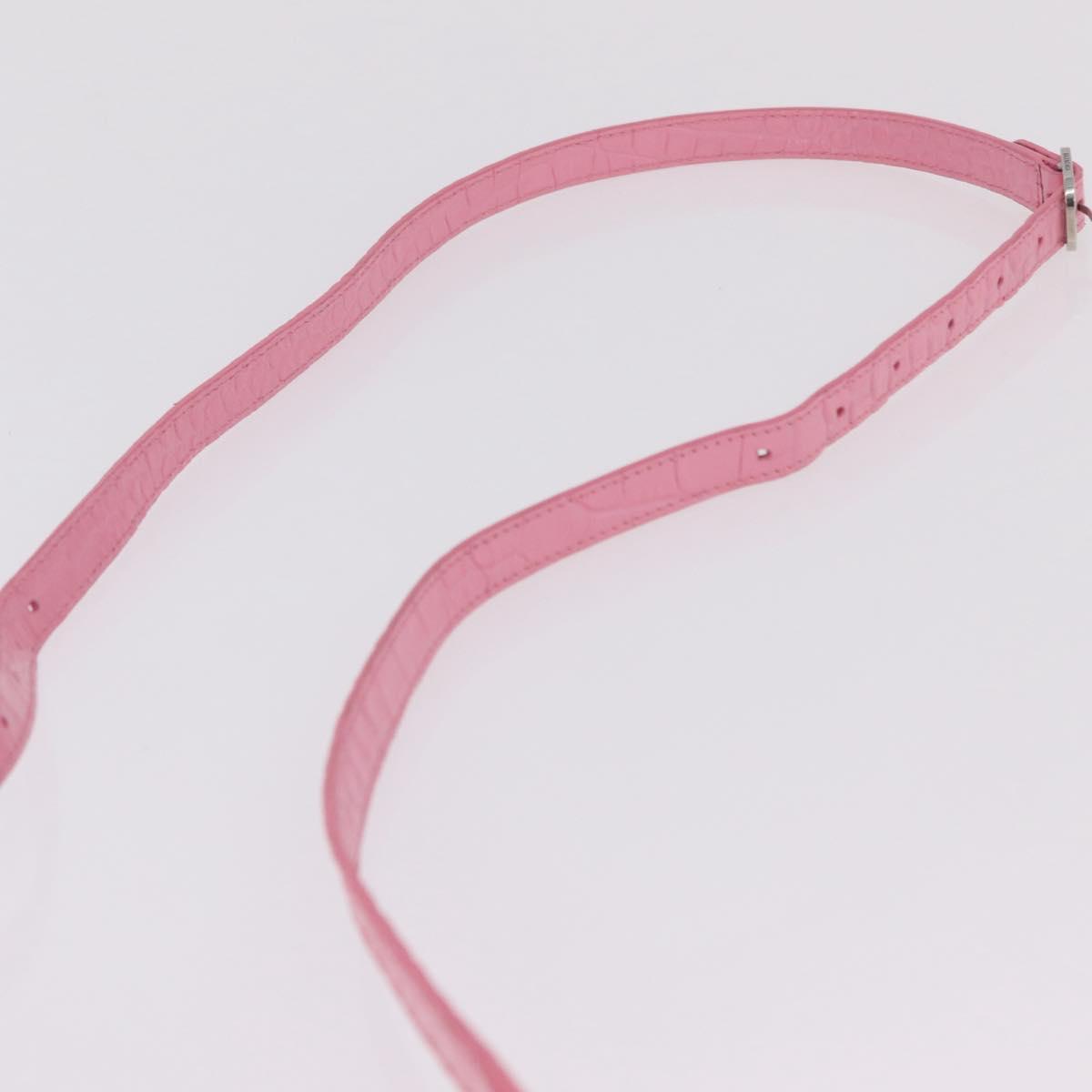 Balenciaga Croco Embossed XX Small Flap Bag Bag Leather Pink 695645 Auth 206457M