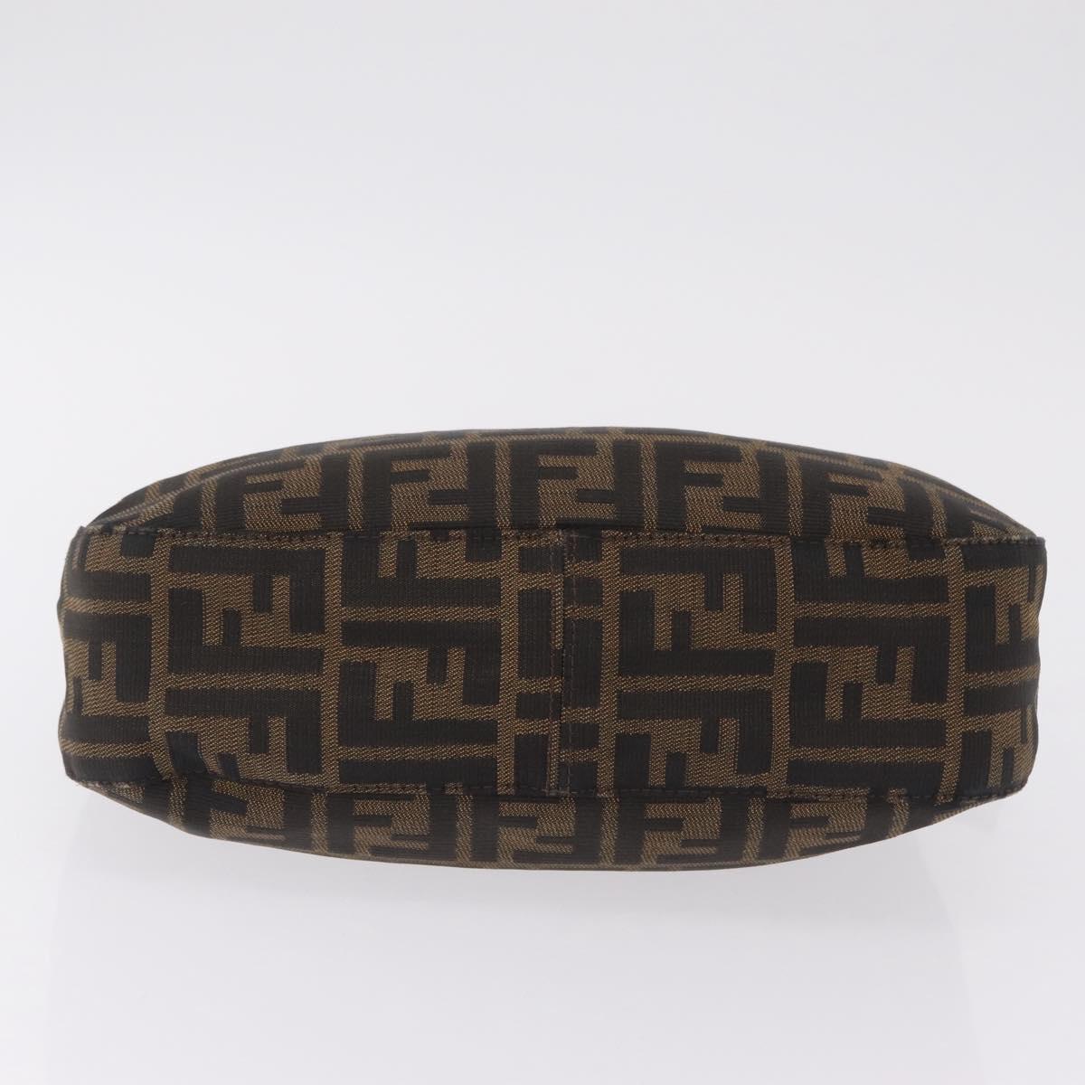 FENDI Zucca Canvas Mamma Baguette Shoulder Bag Brown Black 8BR036 Auth 206469A