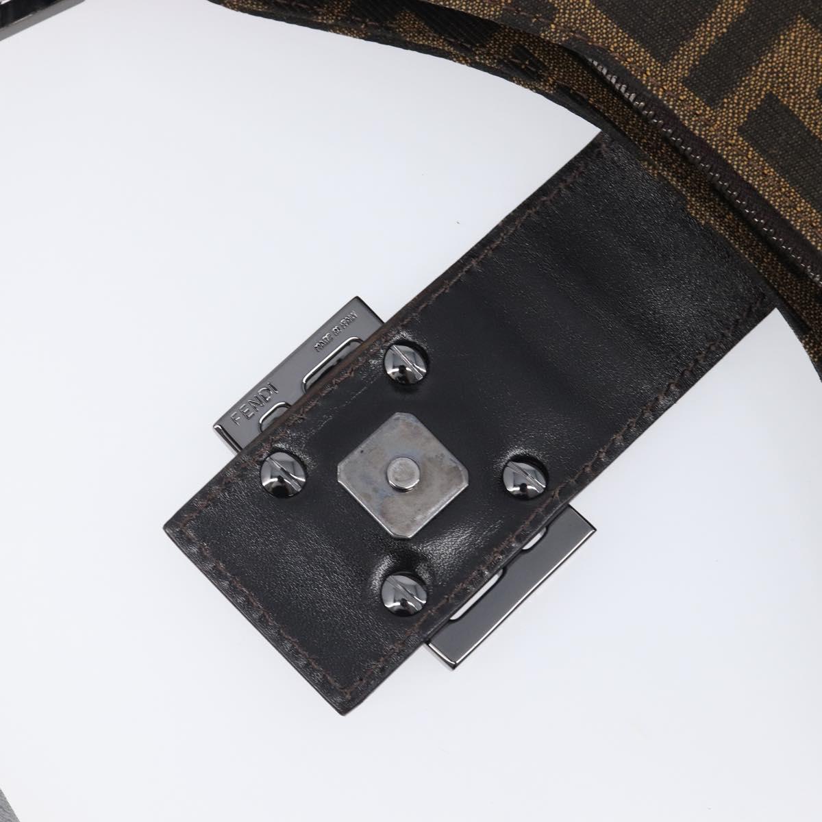 FENDI Zucca Canvas Mamma Baguette Shoulder Bag Brown Black 8BR036 Auth 206475V