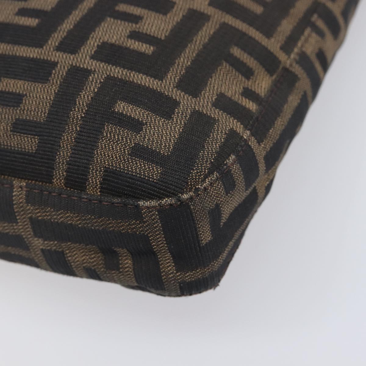 FENDI Zucca Canvas Mamma Baguette Shoulder Bag Brown Black 26569 Auth 206476V