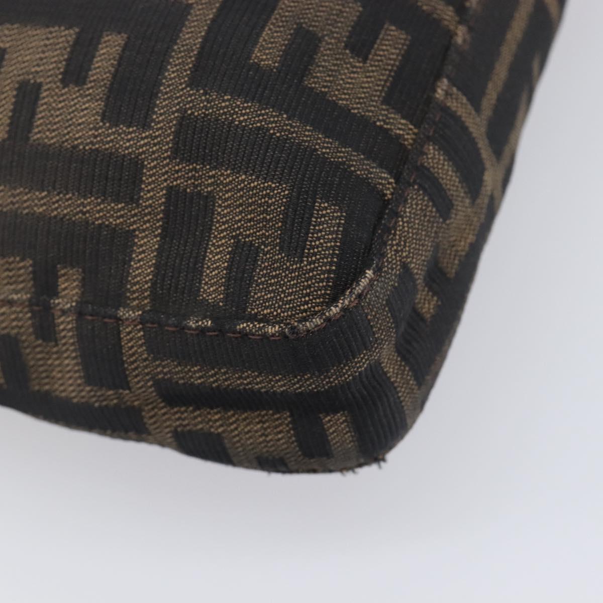 FENDI Zucca Canvas Mamma Baguette Shoulder Bag Brown Black 26569 Auth 206476V
