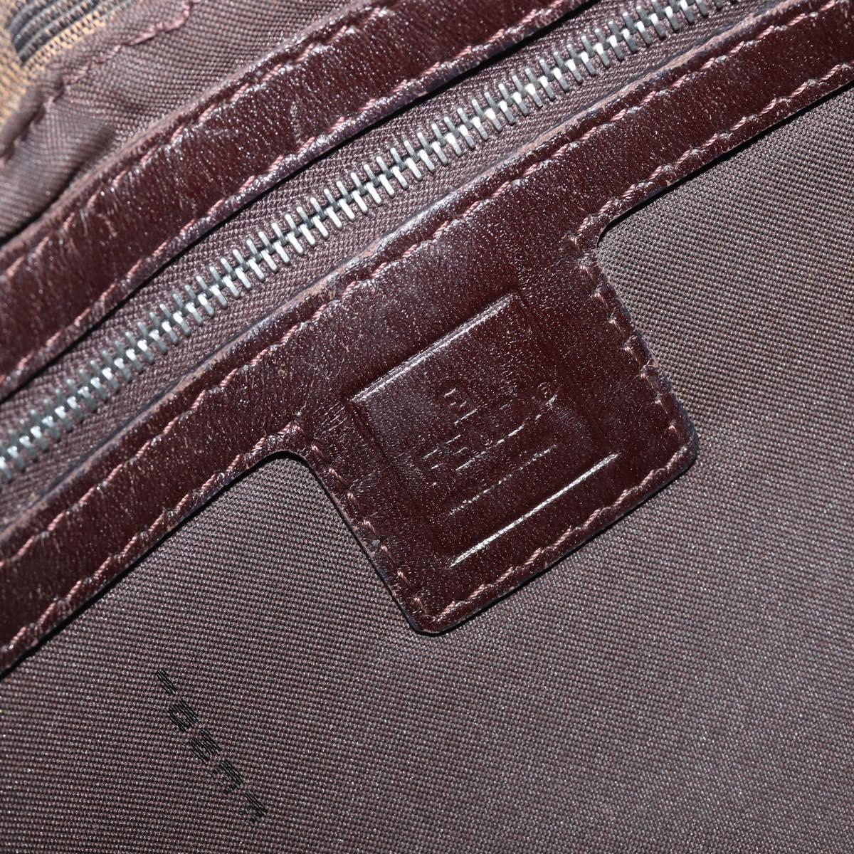 FENDI Zucca Canvas Mamma Baguette Shoulder Bag Brown Black 26569 Auth 206476V