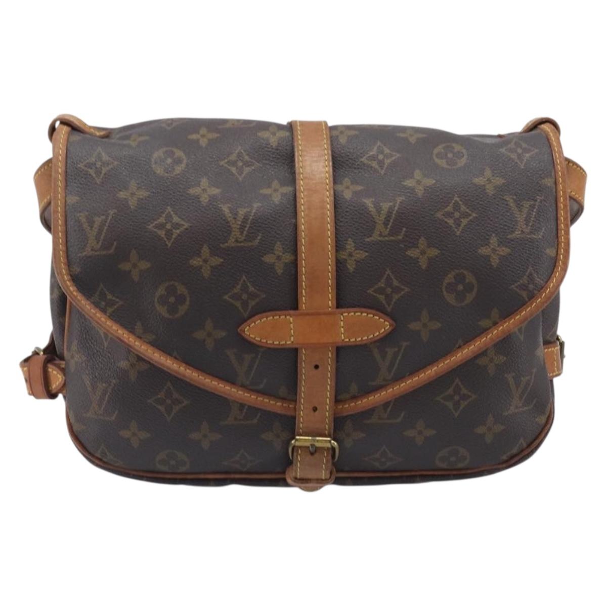 LOUIS VUITTON Monogram Saumur 30 Shoulder Bag M42256 LV Auth 206486