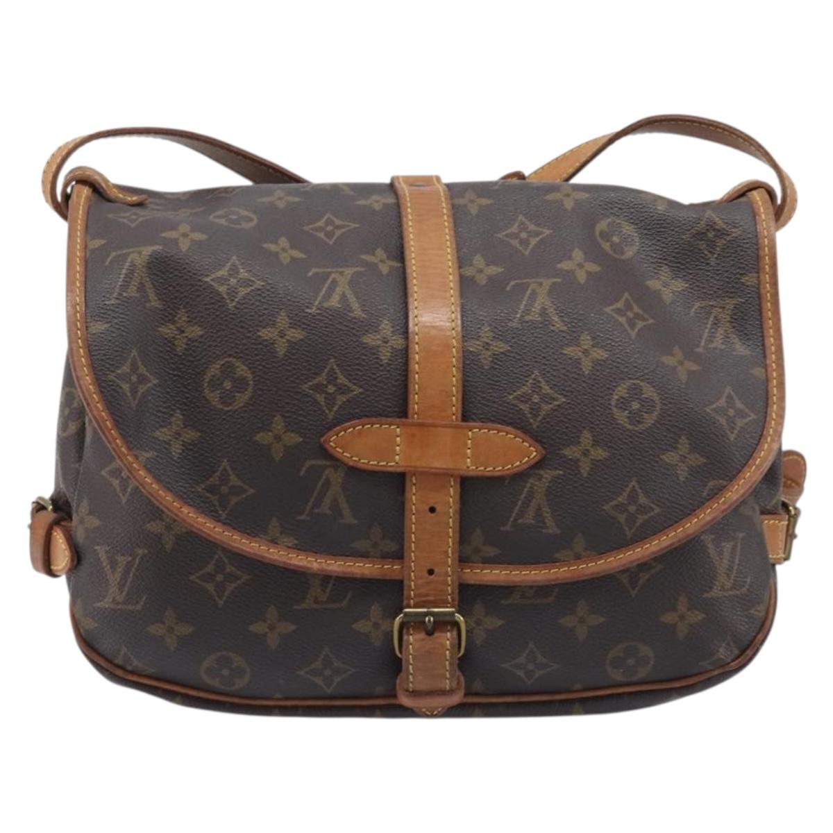 LOUIS VUITTON Monogram Saumur 30 Shoulder Bag M42256 LV Auth 206486