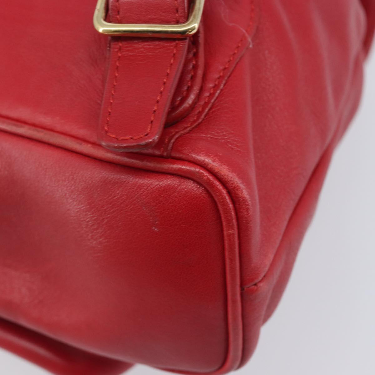GUCCI Bamboo Backpack Leather Red Gold 003 3444 0030 Auth 206489
