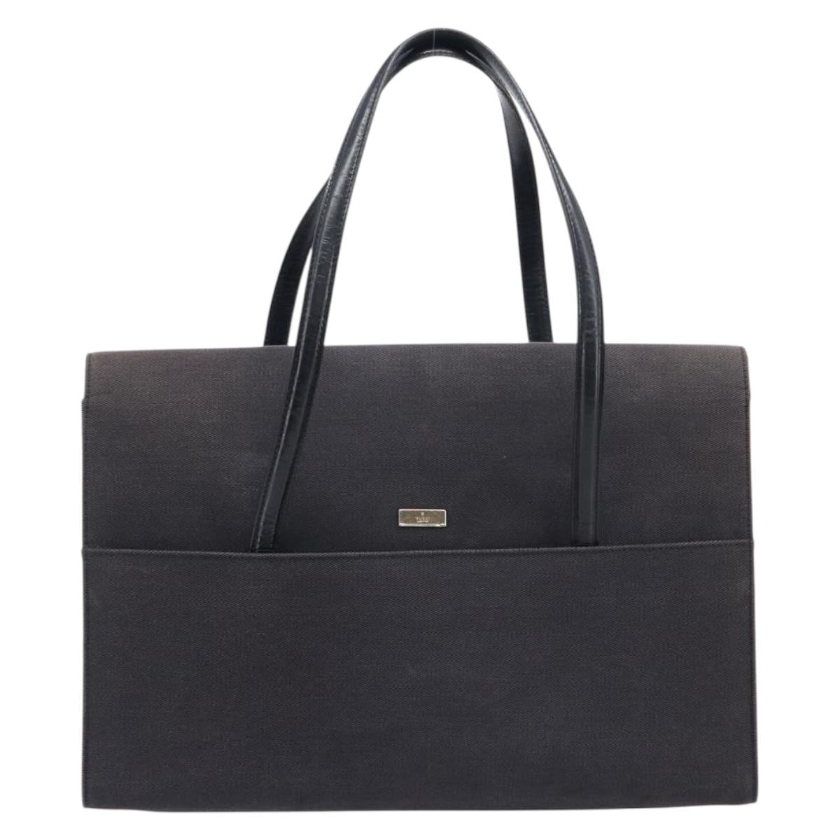 GUCCI Hand Bag Canvas Black Gold 001 4218 Auth 206491