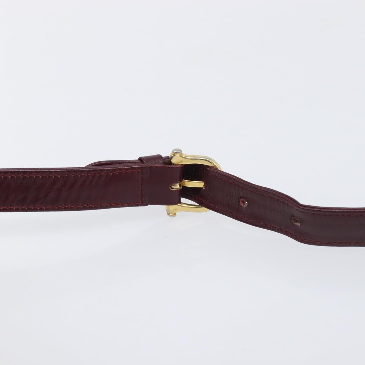 CELINE Macadam Canvas Shoulder Bag Suede Bordeaux Gold Auth 206502