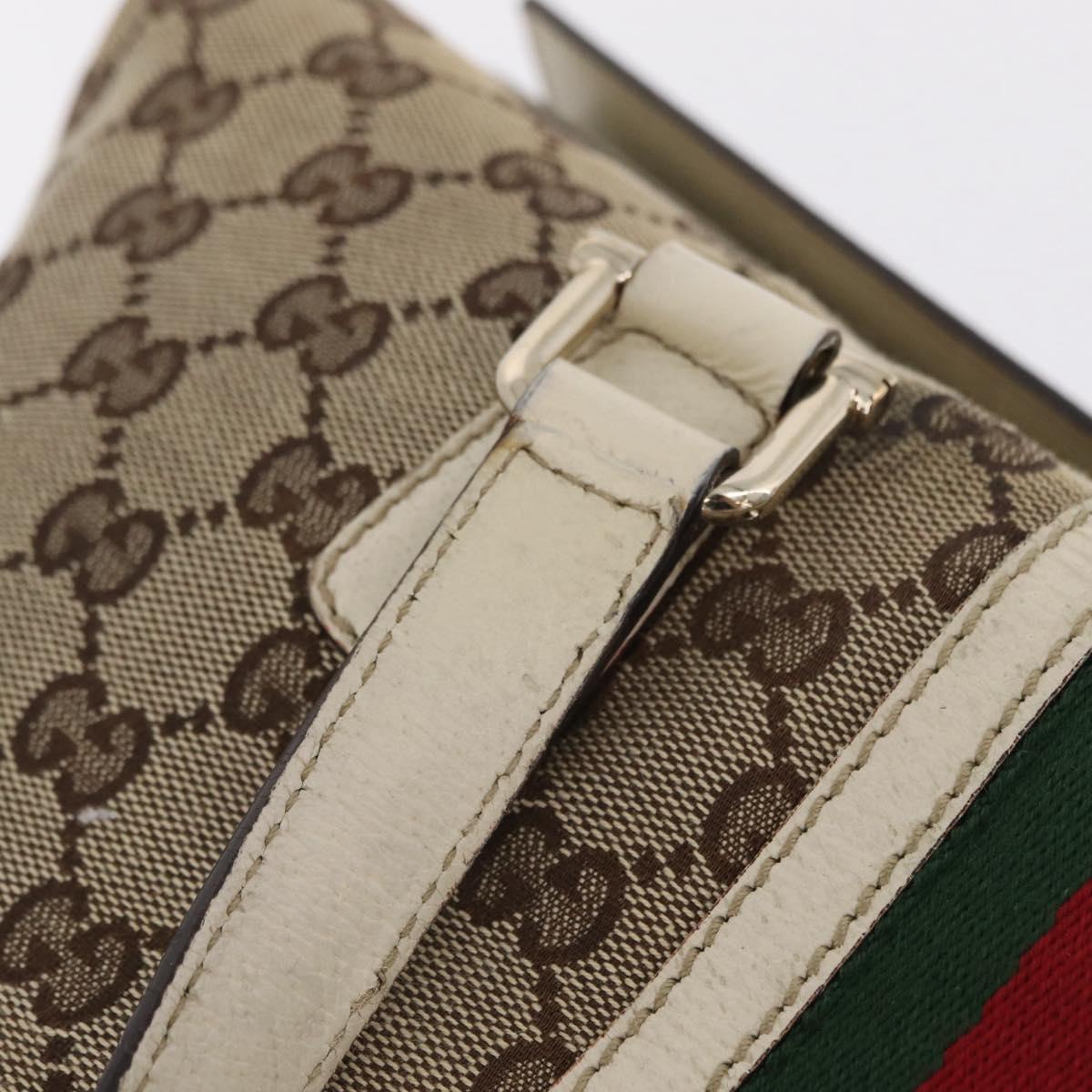 GUCCI GG Canvas Web Sherry Line Tote Bag Beige Gold 150335 Auth 206504
