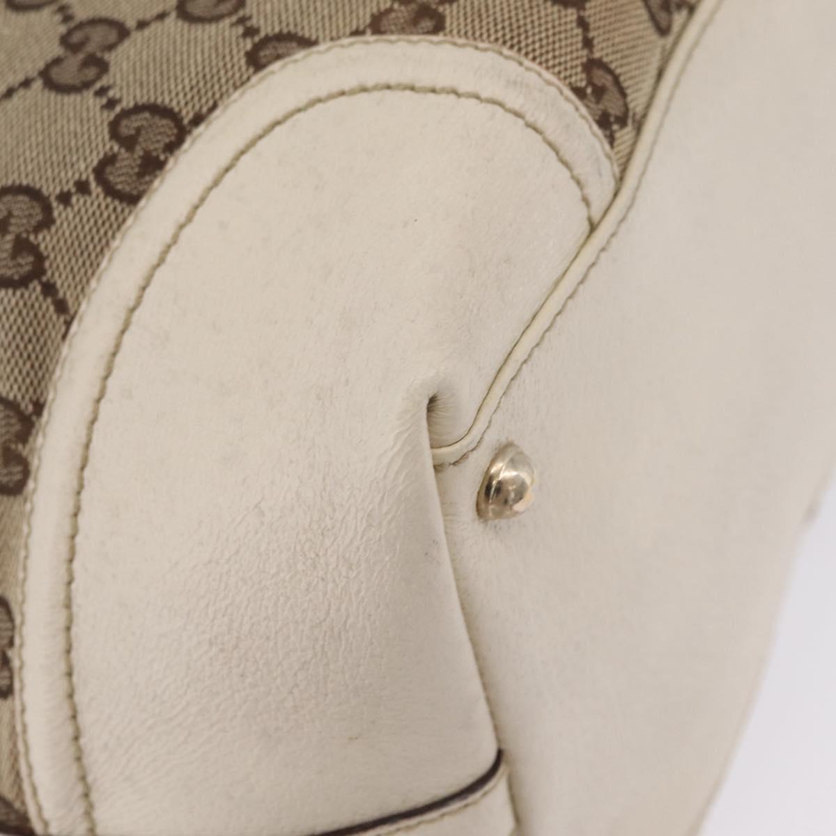 GUCCI GG Canvas Web Sherry Line Tote Bag Beige Gold 150335 Auth 206504