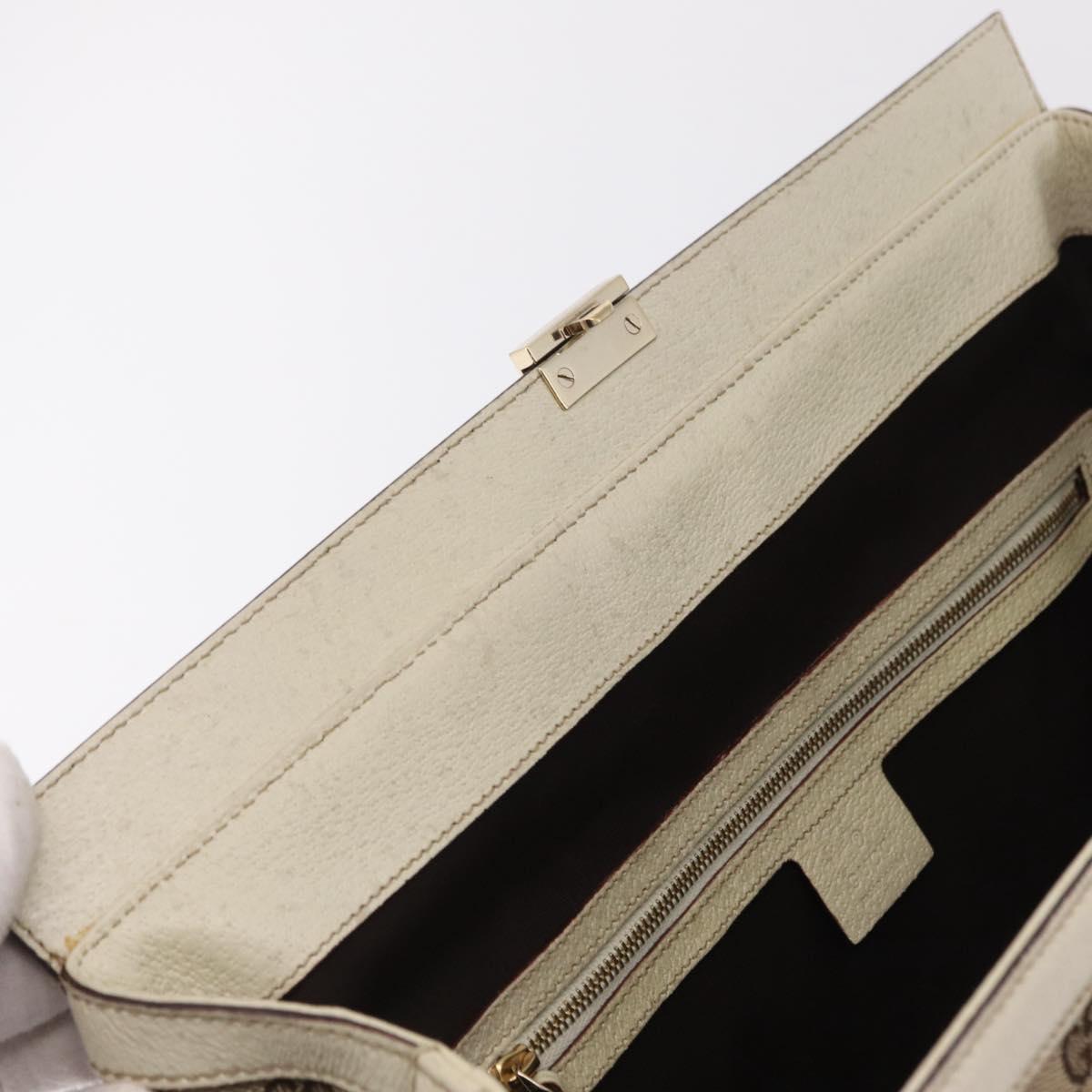 GUCCI GG Canvas Web Sherry Line Tote Bag Beige Gold 150335 Auth 206504