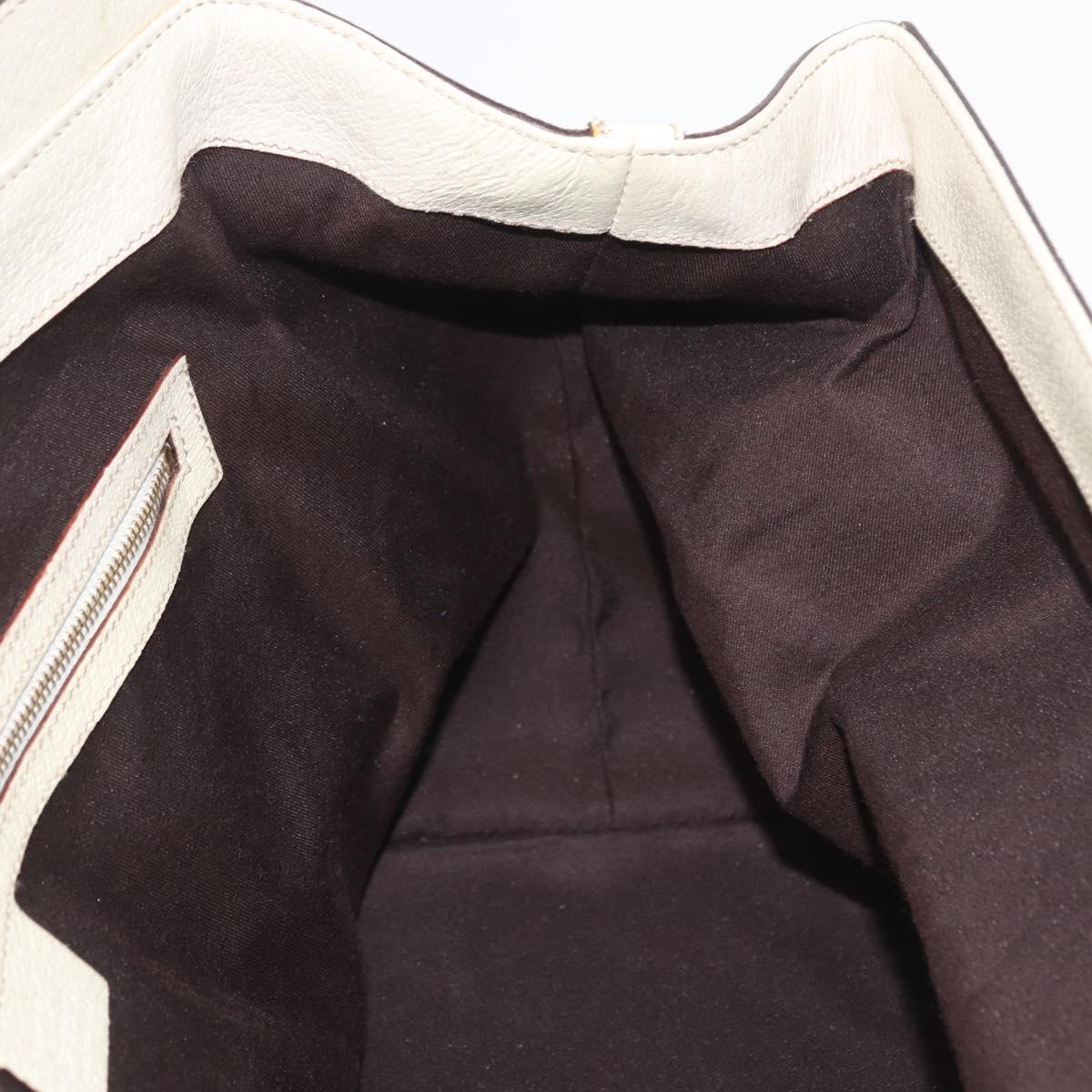 GUCCI GG Canvas Web Sherry Line Tote Bag Beige Gold 150335 Auth 206504