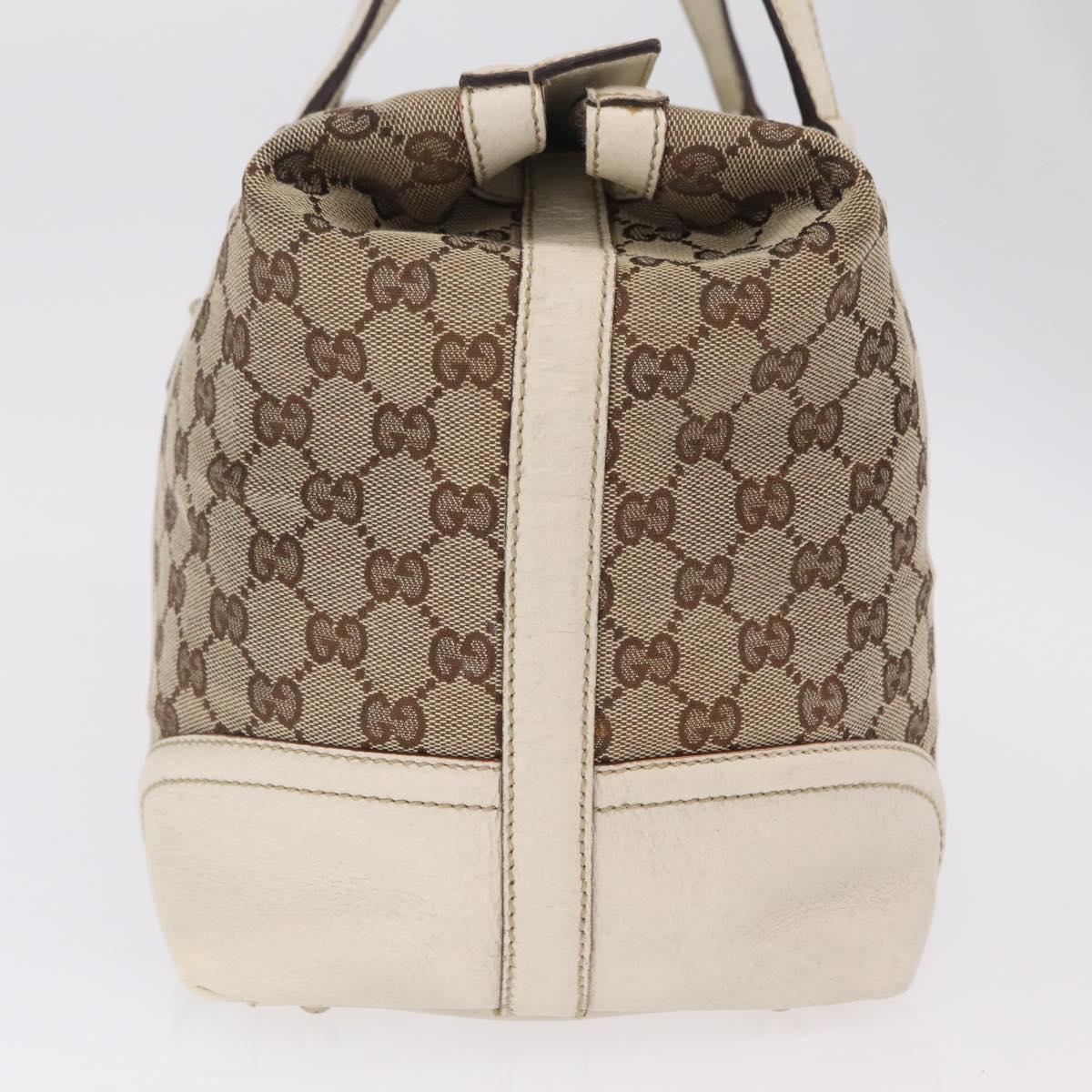 GUCCI GG Canvas Web Sherry Line Tote Bag Beige Gold 150335 Auth 206504