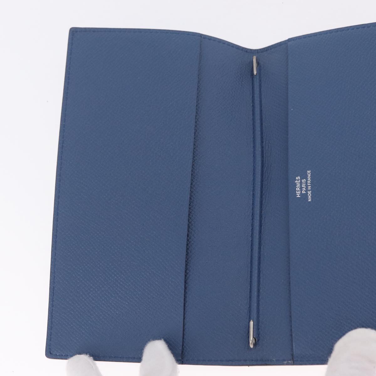 HERMES Agenda Vision Day Planner Cover Leather Blue Auth 206514M