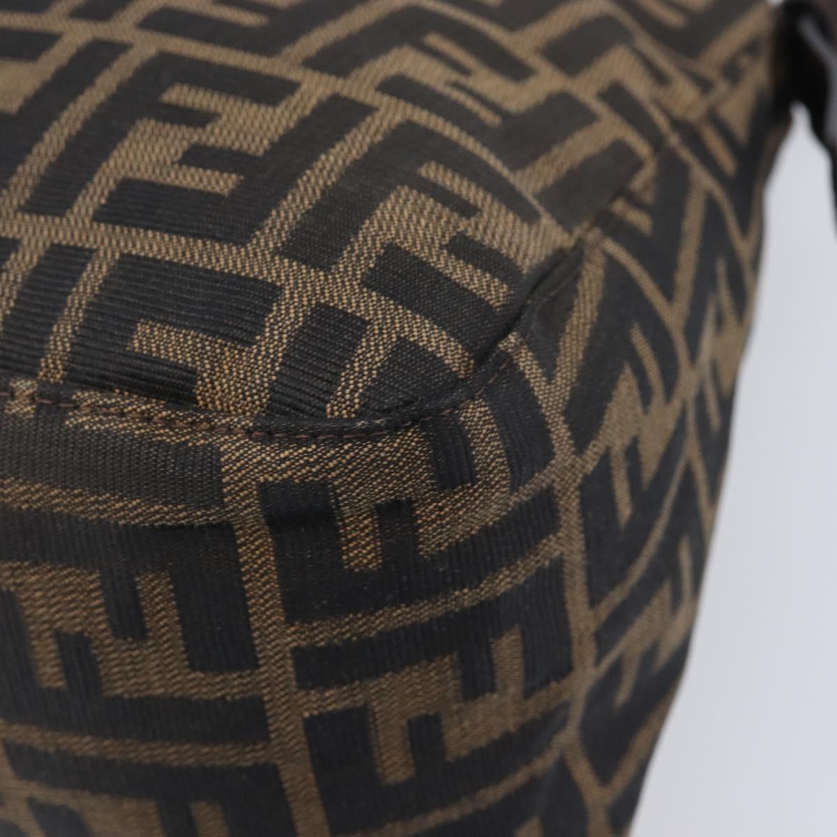 FENDI Zucca Canvas Mamma Baguette Shoulder Bag Brown Black Auth 206518V