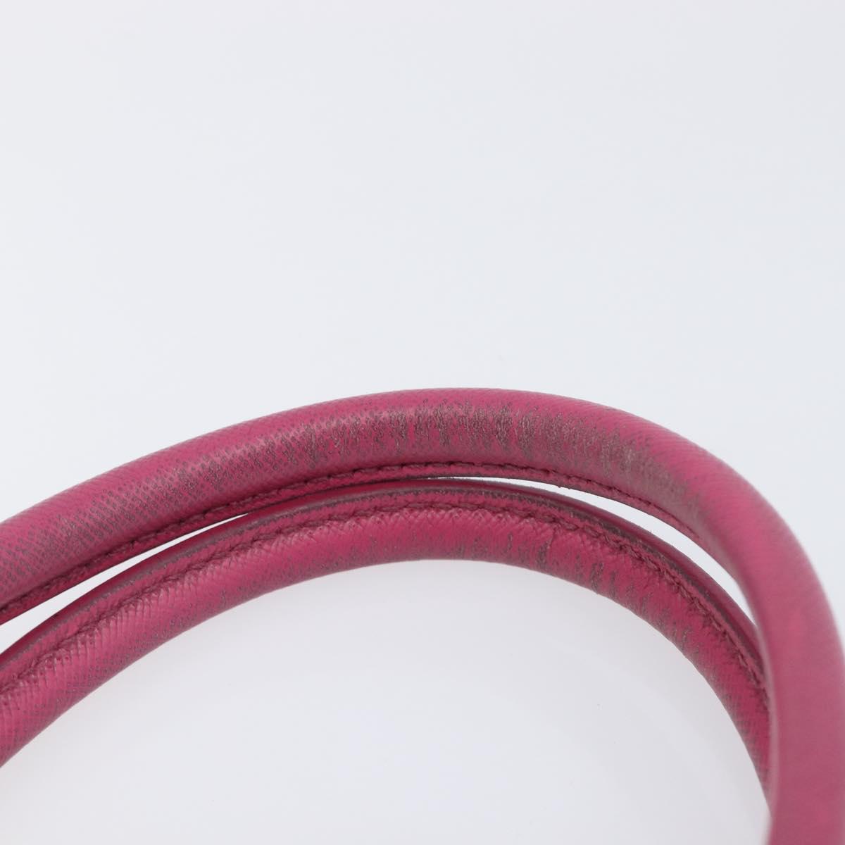 PRADA Hand Bag Nylon Pink Silver Auth 206524A