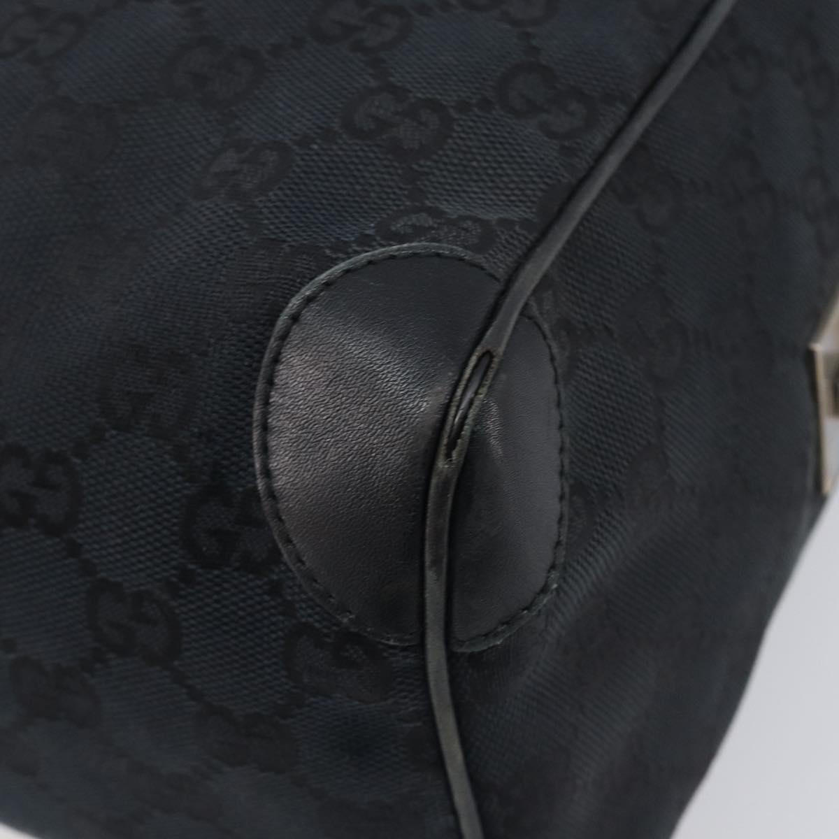 GUCCI GG Canvas Sherry Line Hand Bag Black Silver 000 0846 Auth 206535