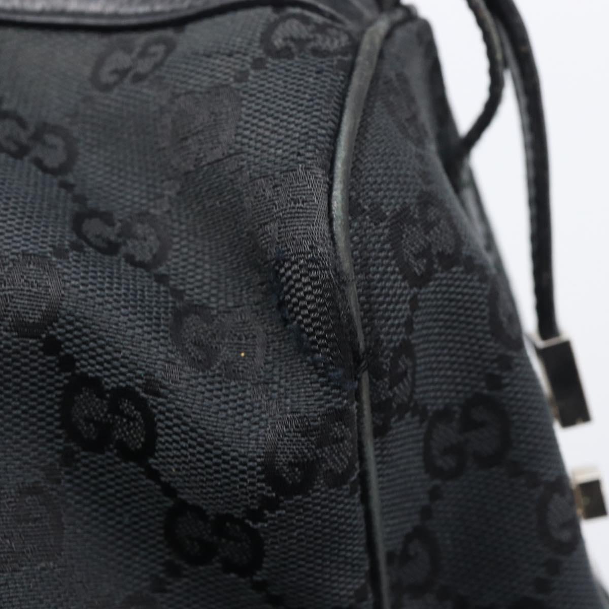 GUCCI GG Canvas Sherry Line Hand Bag Black Silver 000 0846 Auth 206535