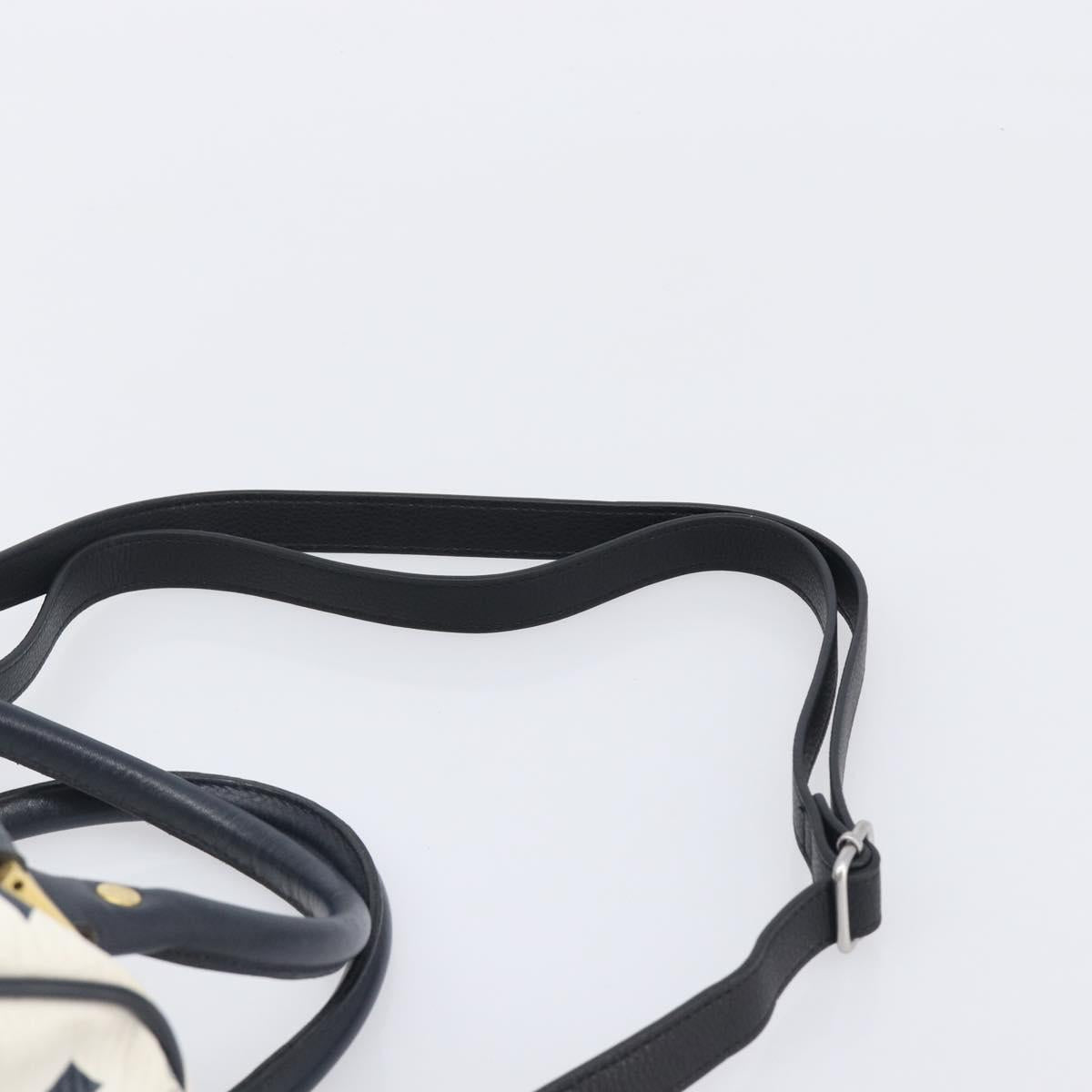 MCM Logogram Vicetos Hand Bag PVC Leather 2way White Gold Auth 206543A