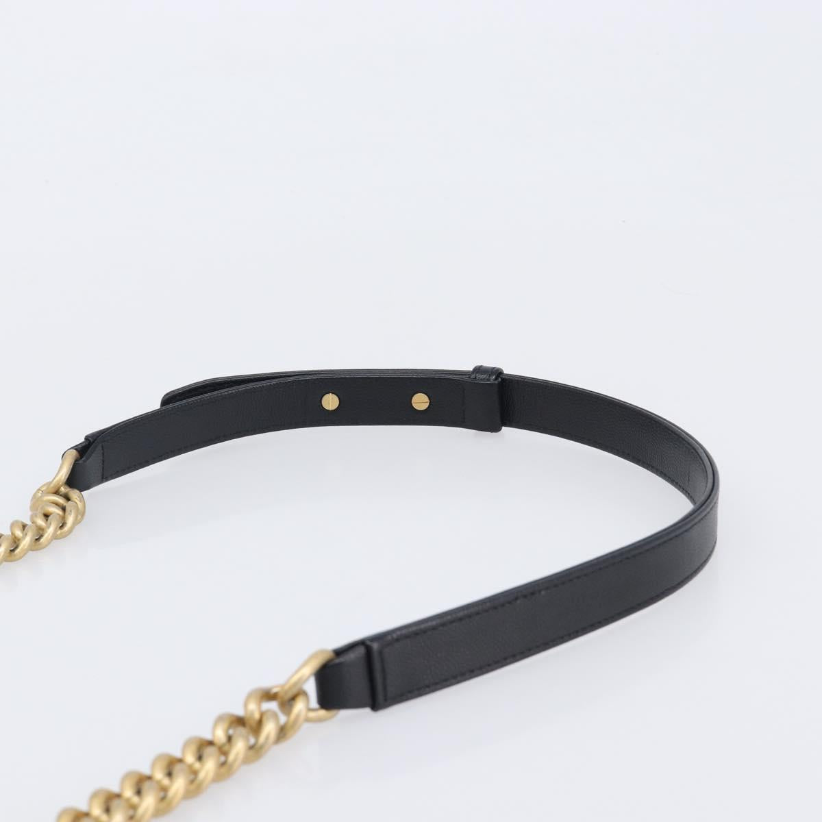 CHANEL Boy Chanel Matelasse Chain Bag Caviar Skin Black Gold CC Auth 206546SAM