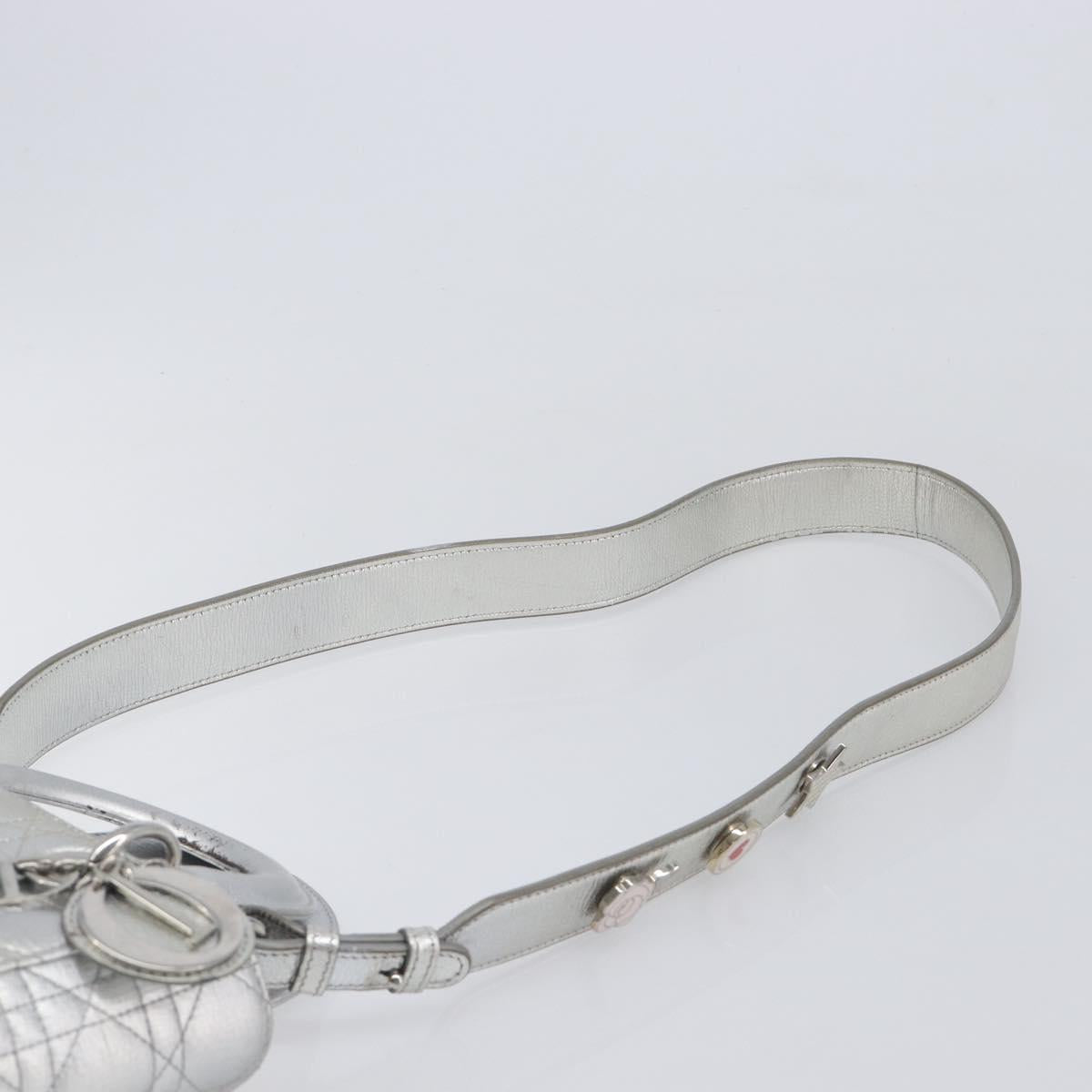 Christian Dior Canage Hand Bag Leather 2way Silver Auth 206553V