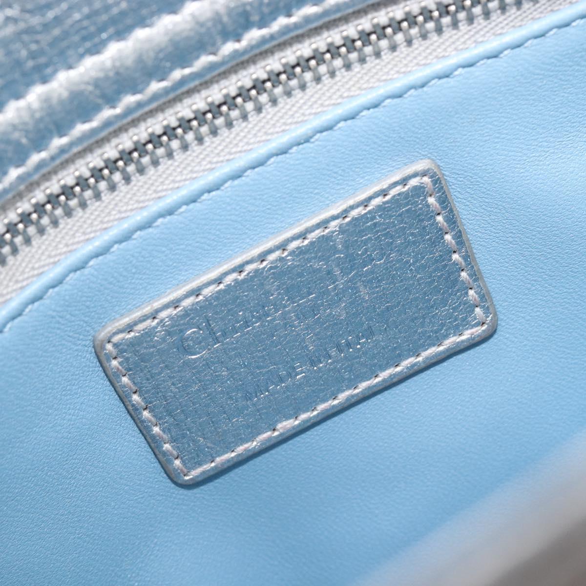 Christian Dior Canage Hand Bag Leather 2way Silver Auth 206553V